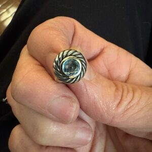 David Yurman blue topaz cable earrings